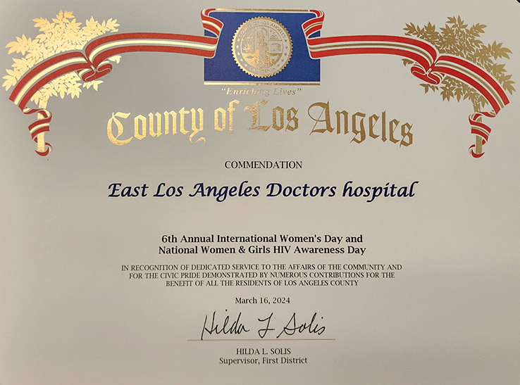 Community Commendation for East LA Doctors Hospital
